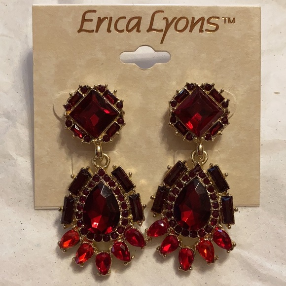 Erica Lyons red earrings, new with tag - Picture 6 of 6